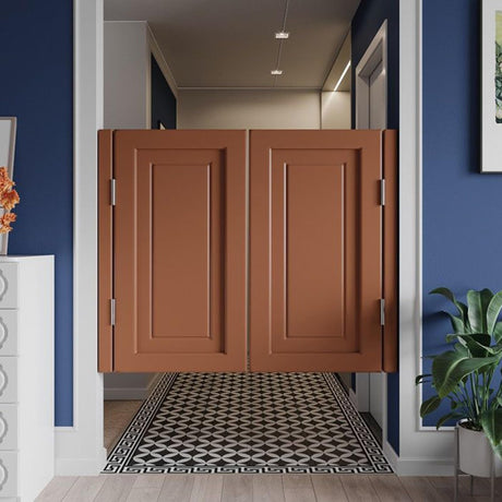 YVYKFZD Cafe Door Swinging Door, Solid Wood Saloon Swing Doors, Indoor Half Waist Door with Hinges, 180° Open and Close Western Butler Doors, Customizable (Color : Brown, Size : W100xH90cm(40"x36") YVYKFZD