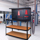 Prostormer Workbench, 47.25 inch Multipurpose Garage Worktable with Peg Board Hook Kit for Home, Garage, and DIY Projects Prostormer