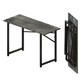 Lutown-Teen Folding Computer Desk 47 inch Writing Gaming Computer Camping Table, No Assembly Required Home Office Desk, Grey Lutown-Teen