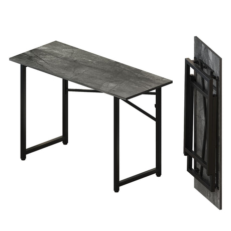 Lutown-Teen Folding Computer Desk 47 inch Writing Gaming Computer Camping Table, No Assembly Required Home Office Desk, Grey Lutown-Teen