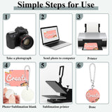 Landical 12 Sets Sublimation Charm Accessories for Cup Name ID Charm for Tumbler Cup MDF Single Side Sublimation Blanks Bulk with Chains Jump Rings for DIY Crafts Gift for Friend (Round) Landical