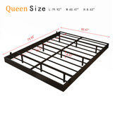 Muluflower Floating Bed Frame Queen Size with LED Lights and Charging Station, Black PU Metal Platform Bed Frame, Easy Assembly, No Box Spring Needed (Queen) Muluflower
