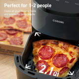 COSORI 2.1-Quart Air Fryer, Small 4-in-1 Air Fryer Ideal for Simple Meals and Snack, Easy to Leftover Food to Crispy, Up to 97% Less Oil, 30 In-App Recipes, Nonstick & Dishwasher-Safe Basket COSORI