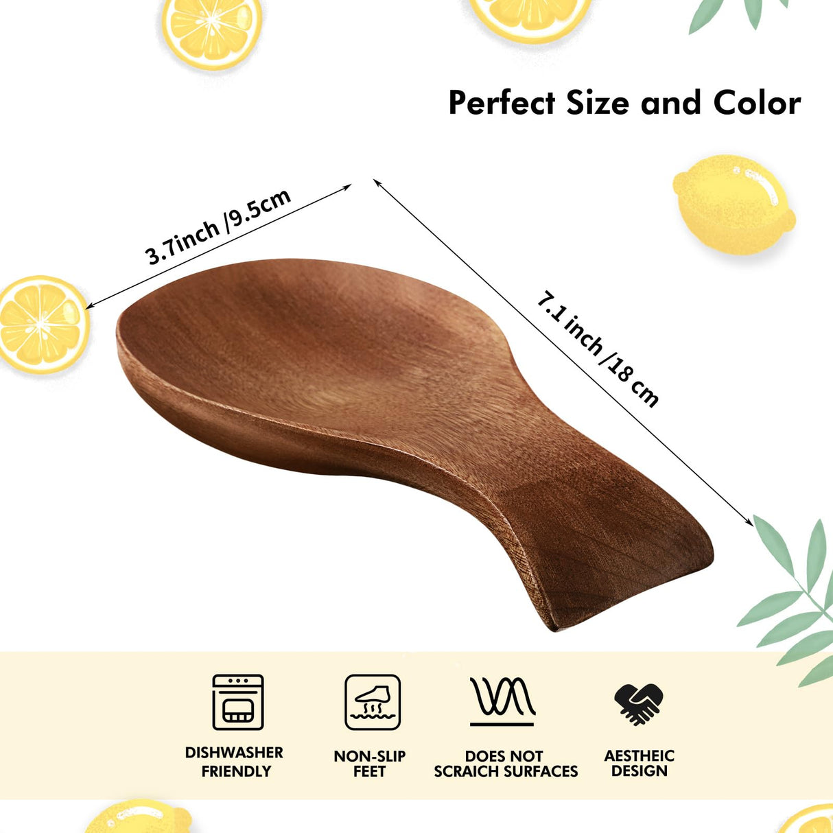 Spoon Rest For Stove Top Bamboo Holder for Spatula Wood Spoon Rest for Kitchen Counter Spoon Holder for Stove Top or Countertop, Spoon or Tong, Modern and Rustic Spoon Rest for Farmhouse (Brown) Patelai