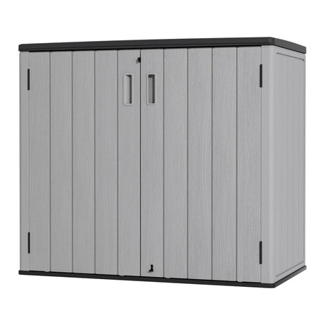 Mrosaa Large Outdoor Storage Box,Resin Sheds&Outdoor Storage Waterproof/Lockable,Outdoor Storage Cabinets for Balcony,Garage,Backyard (37Cu.ft-Pale Grey) Mrosaa