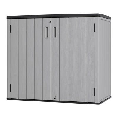 Mrosaa Large Outdoor Storage Box,Resin Sheds&Outdoor Storage Waterproof/Lockable,Outdoor Storage Cabinets for Balcony,Garage,Backyard (37Cu.ft-Pale Grey)