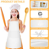Morcheiong 8 Pack Adjustable Kids Apron Bulk with 2 Pockets Toddler Apron Kids Painting Aprons for Cooking Baking Painting Boys Girls (White) Morcheiong