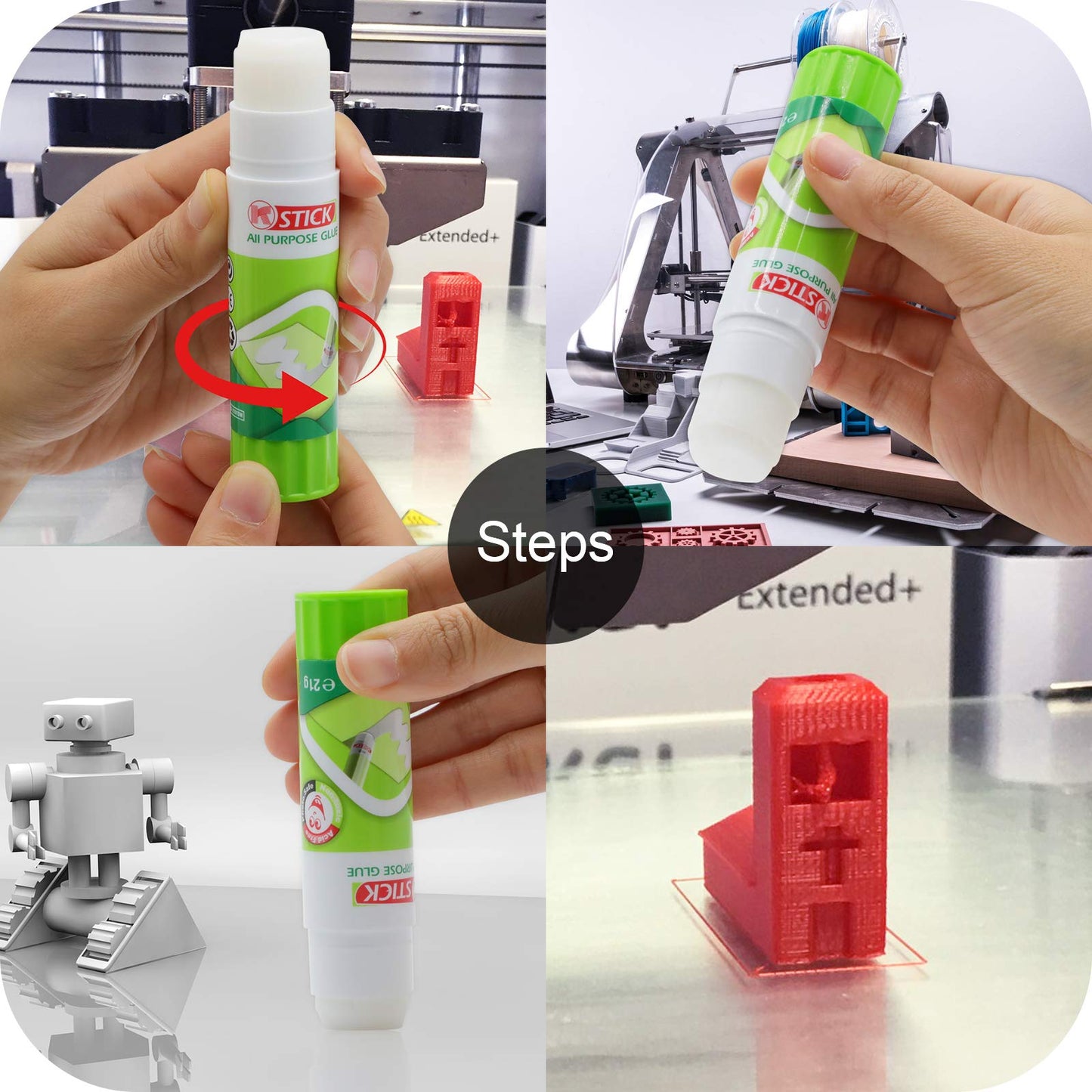 3D Printer Glue Sticks, FENGWANGLI 4 Pieces Solid Adhesive for Hot Bed Print Filament PLA Glass ABS PETG CPE - WoodArtSupply