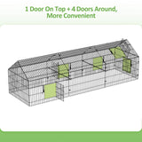 INJOPEXI Metal Chicken Coop 130"×40"×39" Chicken Runs for Yard with Cover Chicken Playpen Enclosure Chicken Pen Kennel Duck Coop Cage for Outdoor Backyard Farm Rabbit Dog Cat Small Animal Poultry INJOPEXI