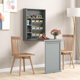 Tangkula Wall Mounted Desk, Fold Out Convertible Floating Desk, Multi-Function Murphy Desk for Home Office, Space Saving Computer Desk Hanging Table with Storage Area Tangkula