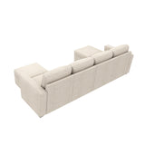 HONBAY Modular Sectional Sleeper Sofa Bed, Sectional Couch with Pullout Bed U Shaped Modular Couch with Storage Ottoman for Living Room, Beige HONBAY