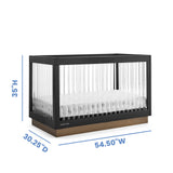 Delta Children James Acrylic 4-in-1 Convertible Crib - Greenguard Gold Certified, Midnight Grey/Acorn Delta Children