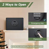 Goldenkey Digital Security Safe and Lock Box,Small Safe box for Money, Keypad Lock,Perfect for Home Office Hotel Business Jewelry Gun Use Storage, 0.77 Cu.Ft./ Black GOLDENKEY