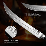 SHAN ZU 12" Carving Slicing Knife - Brisket Slicing Meat Knife Professional German 1.4116 Stainless Steel Razor Sharp Blade, Ergonomic Wood Handle & Full Tang Design, Gift Box Included SHAN ZU