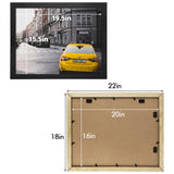 Golden State Art 16x20 Wood Picture Frame with Real Glass and 1.25'' Wide (Black) Golden State Art