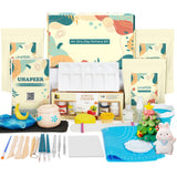 UHAPEER Air Dry Clay Kit for Adults, Pottery Set for Beginners with Clay, Sculpting Tools, Varnish, Pottery Paint, Step-by-Step Guide & Video, Gift for Arts Crafts Lover UHAPEER