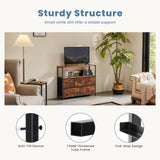 DUMOS TV Stand Dresser for Bedroom Entertainment Center with 5 Fabric Drawers Storage Organizers Units, Media Console Table with Open Shelf up for 45" Television for Living Room, Dorm, Brown DUMOS