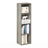 Furinno Luder Bookcase / Book / Storage, 4-Tier Cube, French Oak Furinno