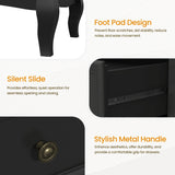 RoyalCraft Dresser for Bedroom, 7 Drawers Dresser with Distinctive Wooden Legs & Black Paint Finish, Black Drawer Dresser with Spacious Storage Space for Bedroom, Hallway RoyalCraft