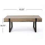 Christopher Knight Home Abitha Faux Wood Coffee Table, Canyon Grey, 23.60 in x 43.25 in x 16.75 in Christopher Knight Home