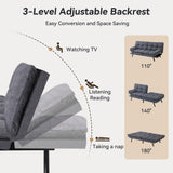Cozysnooze Convertible Futon Sofa Bed Couch,Linen Fabric Futon Sofa Couch,Memory Foam Futons,Small Splitback Modern Loveseat Sleeper Couch Bed for Living Room,Office,Apartment,Dark Grey Cozysnooze