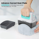 ITEFDTUTNE Hat Press Machine, Mini Hat Heat Press Machine with 4 Heating Levels & Auto-Off, Handheld Cap Easy Press with 3.5"×5.5" Curved Heat Plate, 2 Press Platens, A Safety Base, Green ITEFDTUTNE