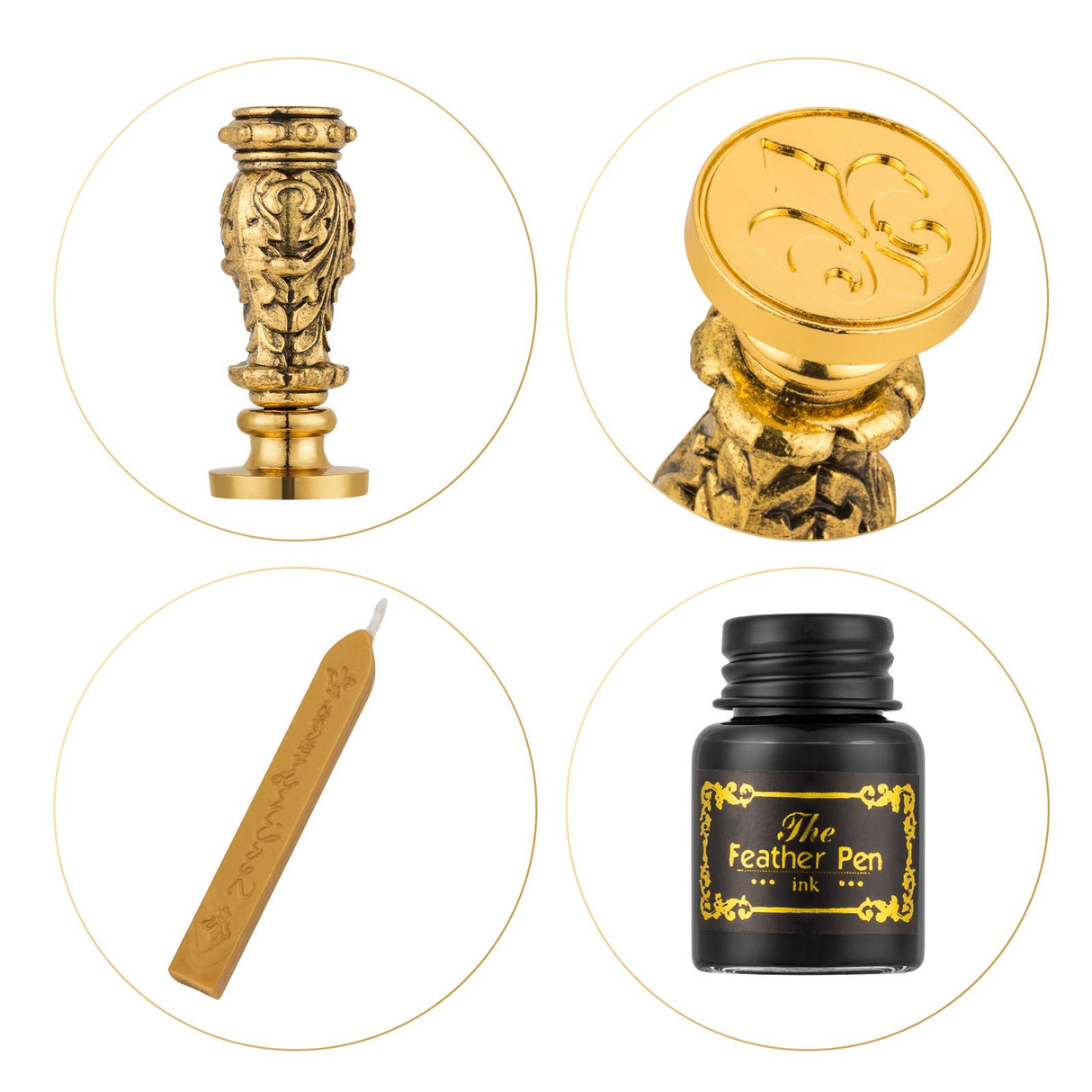 Hethrone Feather Pen and Ink Set - Quill Pens Calligraphy Pen Set Fountain Dip Pen Hethrone