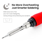 Soldering Iron Kit, 60W 120V Digital LED Display 5-in-1, Solder Wire, Flux Rosin Paste, Mini Stand, Sponge, Portable Fast Heating Welding Tool for Electric Repair Hobby DIY from Plusivo Plusivo