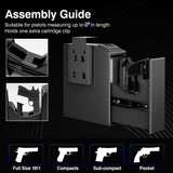Arvilon Slider Handgun Safe for Nightstand, Biometric Beside Gun Safe for Pistols with Quick Access Sliding Door, Pistol Safes for Wall Bedside Desk Vehicle with the Fingerprint, Keypad Arvilon