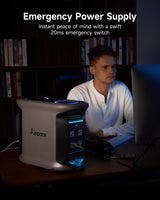 Ampace Andes 1500 Portable Power Station, 1462Wh LiFePO4 Power Station, Full Charge in 55 Min, 2400W (Surge 3600W) SiCPrime Solar Generator for Outdoor Camping, RVs, Home Backup(Solar Panel Optional) AMPACE