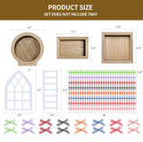 Farmhouse Christmas Tiered Tray Decor Set Year Round Seasonal Interchangeable Holiday Rustic Wooden Frames with Cards Ladder for Home Kitchen Table Decorations Centerpiece CRCZK