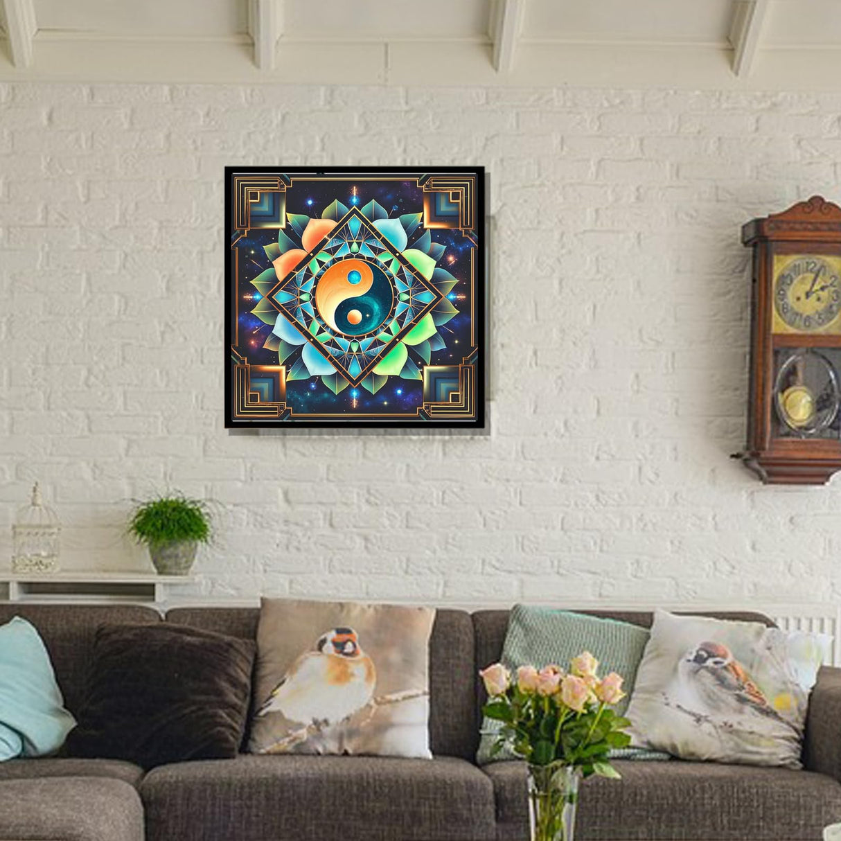 Diamond Art Kits for Adults, Mandala 5D Diamond Painting Dots Art Kits for Beginner, DIY Full Round Gem Crystal Art Paint by Diamond for Home Wall Decor, Gift for Family and Friends, 12 X12 in LYCNIGOO