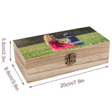 Custom Wooden Storage Box with Lid and Lock, Personalized Design Your Keepsake Box with Picture Text, Add Photo Logo Decorative Wooden Box for Home GUANGSHACORA