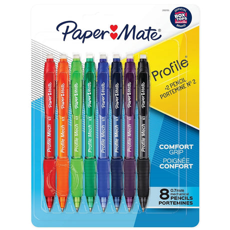 Paper Mate Profile Mech Mechanical Pencil 0.7mm #2 Pencil Lead Great for Office Supplies Classroom Supplies Drawing Pencils Sketching Pencils Assorted Barrel Colors 8 Count Paper Mate