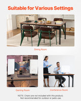 VEVOR Rectangle Dining Table, 71 inch Length Large Wood Tables for 6-8 Person, Farmhouse Dinner Furniture, Rustic Conference Desk with Iron Legs, for Home Kitchen Living Room, Brown(Only Table) VEVOR