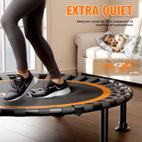 40"/48" Foldable Mini Trampoline Load 450lbs,Portable Exercise Rebounder Trampoline with Adjustable Foam Handle,Fitness Trampoline for Adults and Kids (40 inch Without handrail) FitinOne