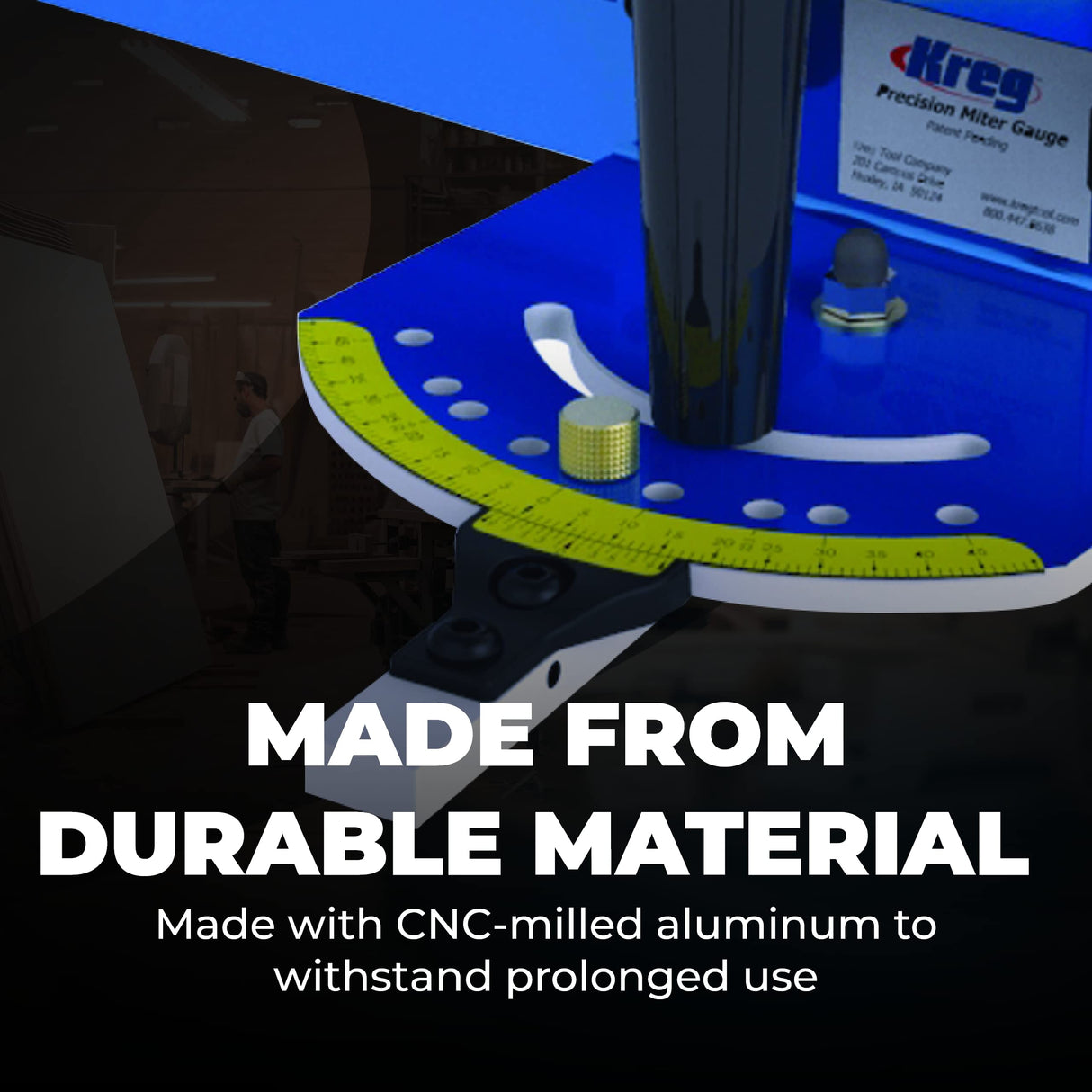 Kreg KMS7102 Table Saw Precision Miter Gauge System - Factory Calibrated - With Miter Gauge Fence & Bar - Miter Gauge for Table Saw KREG