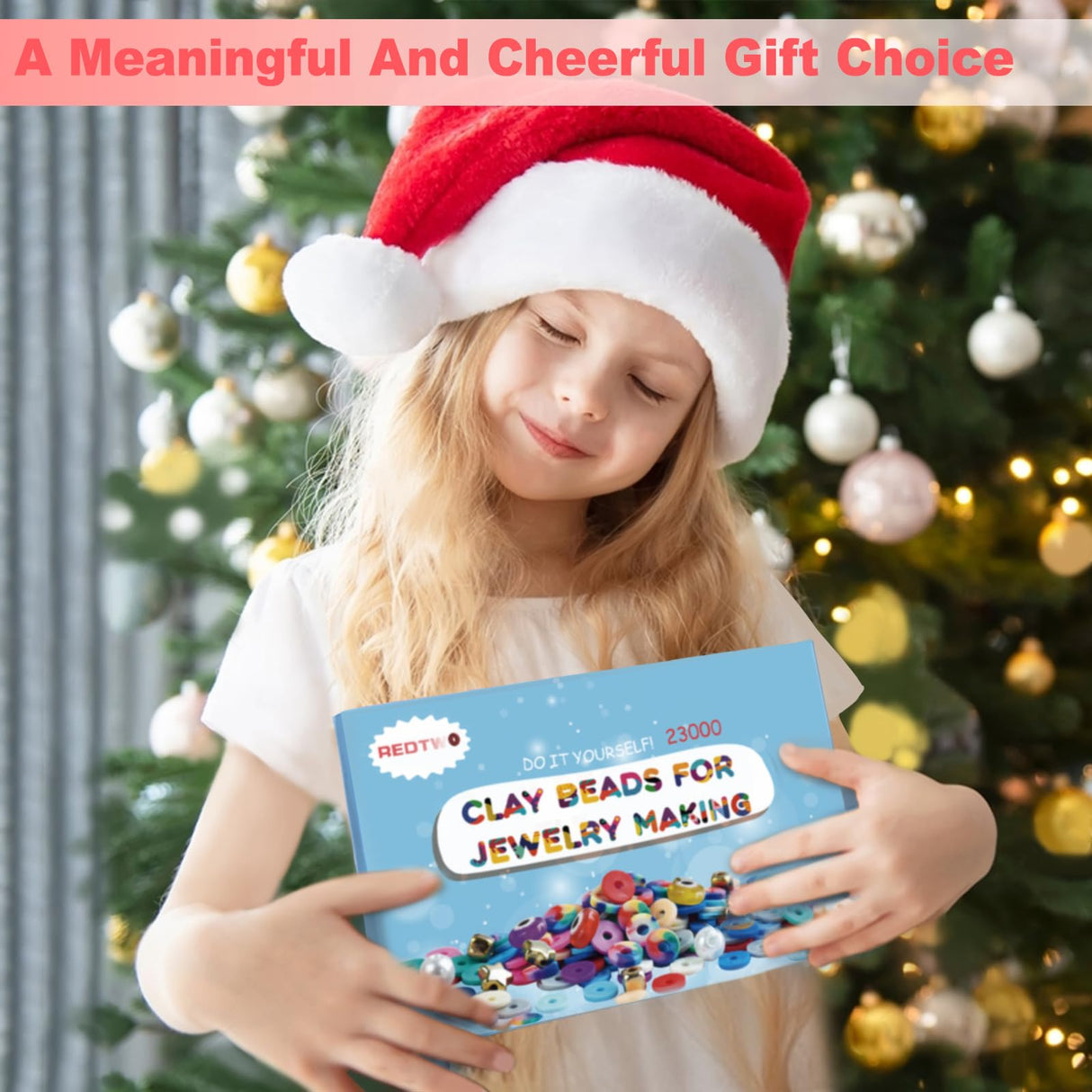 Redtwo 23000 Pcs Clay Beads Bracelet Making Kit 144 Colors 7 Boxes Flat Polymer Heishi Beads Set for Friendship Jewelry Making with Pendant Charms Crafts Gifts for Girls Ages 6-12 Kids Adults Redtwo