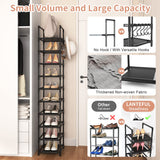 LANTEFUL Tall Narrow Shoe Rack for Entryway, 10-Tier Sturdy Metal Shoe Shelf Storage 10-15 Pairs of Shoes and Boots, Space Saving Corner Shoe Rack Organizer for Closet,Doorway,Garage,Living Room LANTEFUL