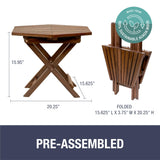 CleverMade Tamarack Folding Table - Outdoor Patio Furniture Accessory for Home Entertaining in the Patio, Backyard, and Deck, Cinnamon, Small CleverMade