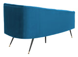 Safavieh Home Evangeline Navy Velvet Glam 57.5" Parisian Settee SAFAVIEH