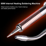 Soldering Gun Kit - Soldering Iron Kit with Adjustable Temp 180-520°C, ON/OFF Button, 80W LED Digital Internal Heat Soldering Gun, Auto Send Tin Soldering Kit for Electronics Welding Repair DIY VISLONE