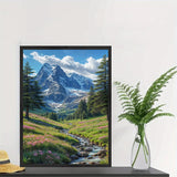 NWQZBYHT Landscape 5D Diamond Painting Kits for Adults,Mountain Diamond Art Kits for Adults,DIY Round Full Drill Gem Art Kits for Beginner,Diamond Dots Picture Crafts Home Wall Decor 12x16 Inch NWQZBYHT