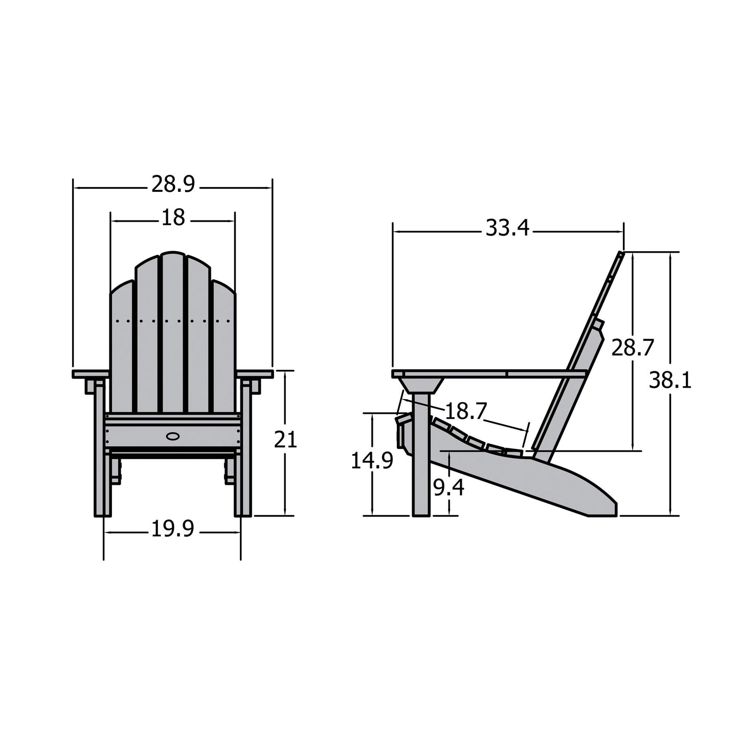 Highwood Classic Westport Adirondack Chair, Nantucket Blue - WoodArtSupply