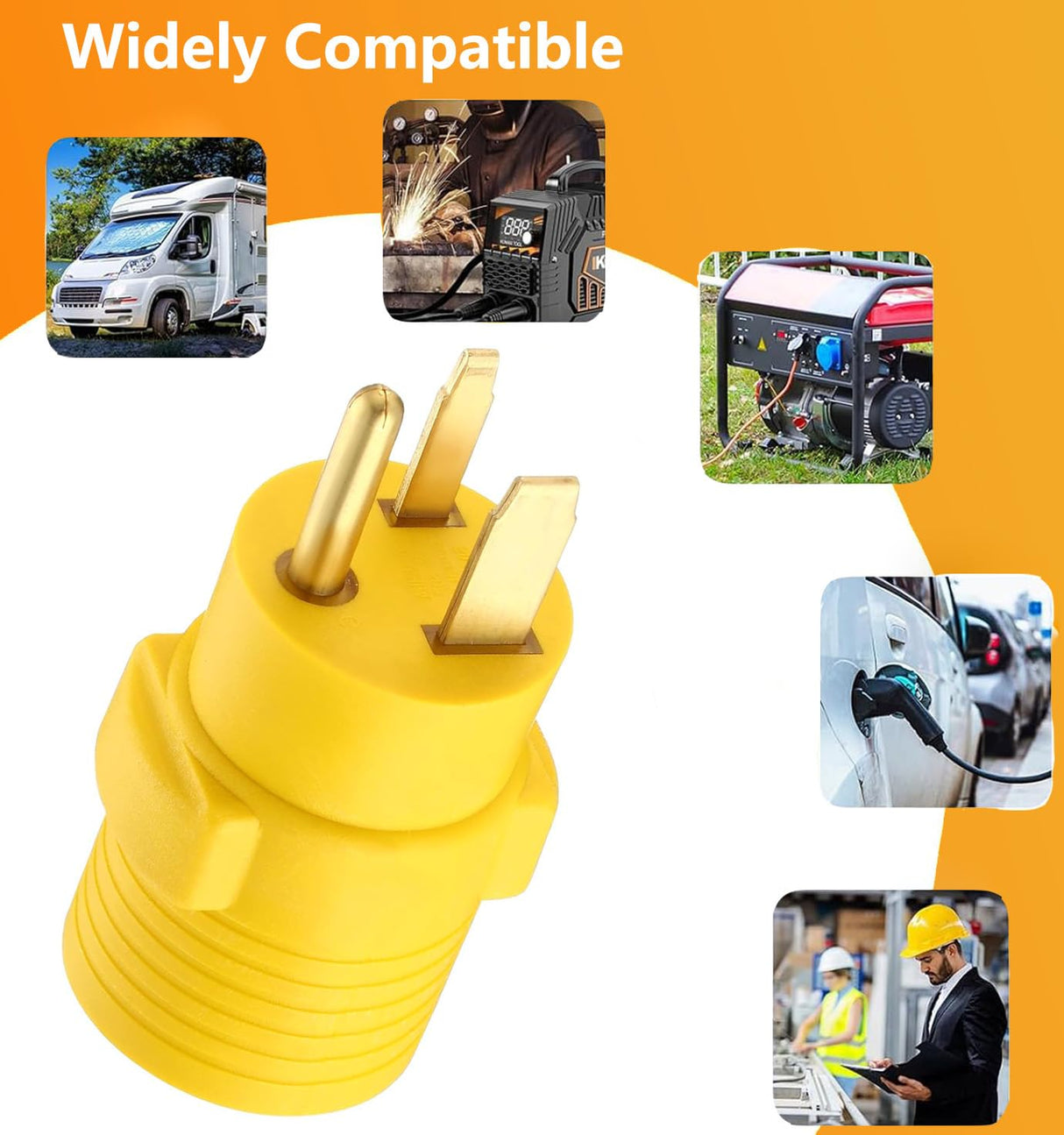 EV Charger Adapter NEMA 6-50P to 14-50R forTesla Adapter Cord, 240V 50 Amp 3 Prong Welder Plug to 4 Prong EV Charging Connector, Welder Welding Dryer EV Charger Power Cord Adapter anlvico