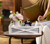 Venalys Wooden Toilet Tank Basket, Rustic Bathroom Decor Box, Farmhouse Toilet Paper Organizer Holder, Decorative Bathroom Storage Basket, Barn Door (Whitewash) Venalys