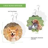 Encooldesty 2 pcs 8 inch Sublimation Wind Spinner Blank,Hanging Wind Spinners Sublimation Blanks,Aluminum Metal Wind Sculptures,Indoor Outdoor Garden Decoration Encooldesty