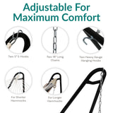 Sunnydaze Universal Double Hammock Stand Only - 550-Pound Capacity - Heavy-Duty Hammock Stand for Outside - Fits 9 to 14 Foot Hammocks - Black Sunnydaze