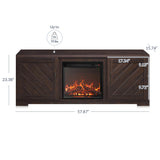 BELLEZE Modern 58" Farmhouse TV Stand with 18" Electric Fireplace Heater & Media Entertainment Center for TV up to 65", Console Table with Storage Cabinets - Hilo (Espresso) BELLEZE