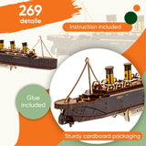 3D Wooden Puzzles – Ship Model Building Kits - Adult Building Sets – 3D Puzzles Adults – 15+ Years Wood Building Kits ALEXES